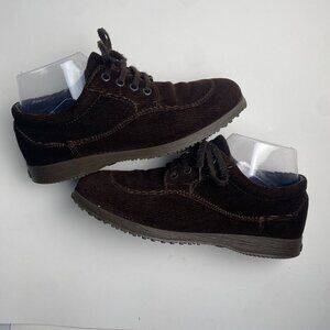 Hogan Womens Vintage Brown Corduroy Oxford Trainers Handmade In Italy Size 37